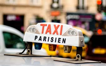 Parisian taxi cab in the 8th district